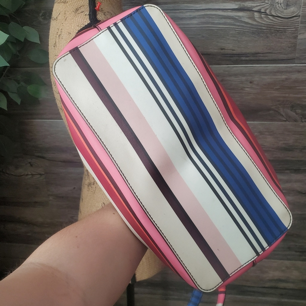 Kate Spade Laurel Way Berber Stripe Pink Tote Crossbody - Picture 7 of 14